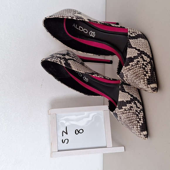 Aldo Shoes - #ADM Aldo genuine leather sz 8 faux snake skin heels